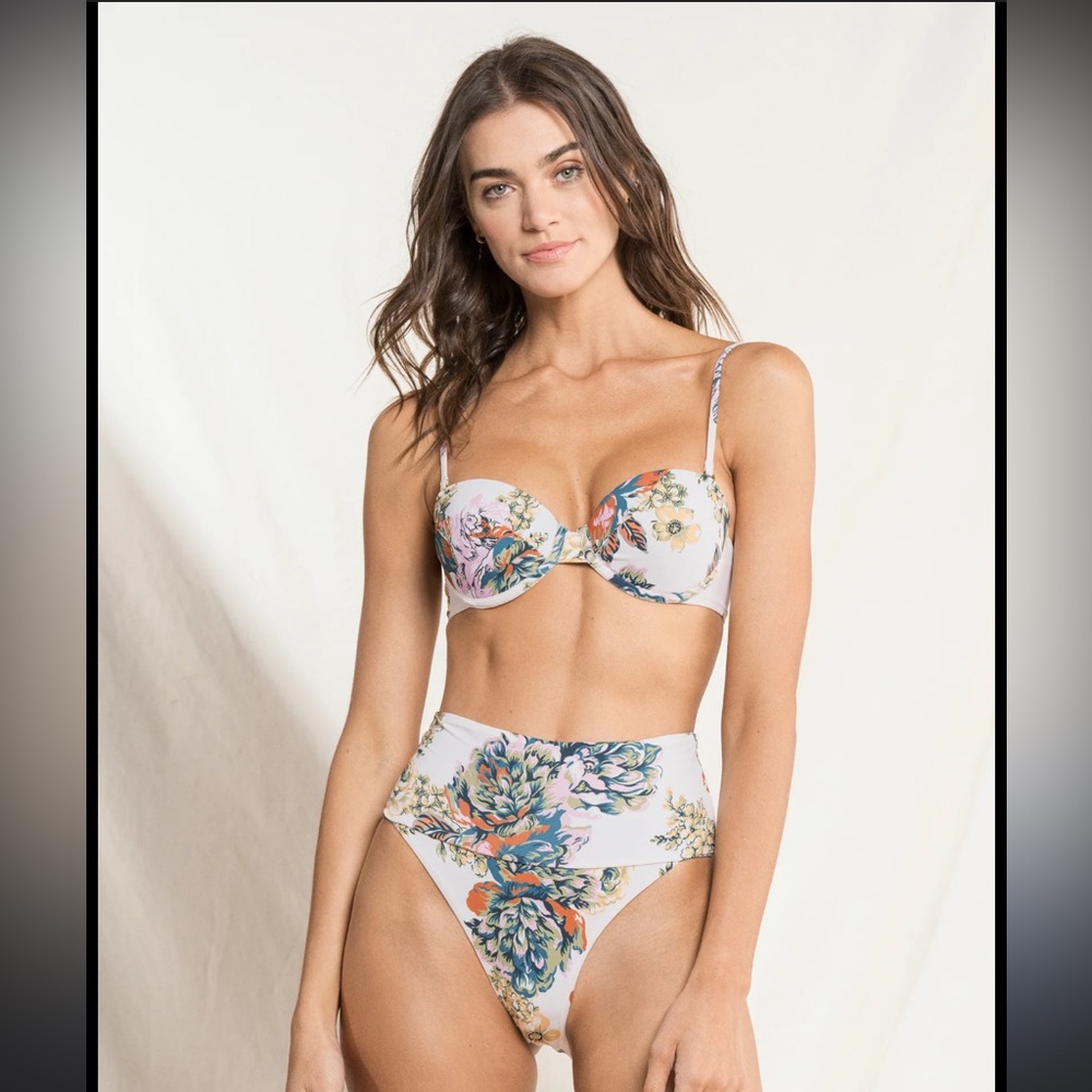 NWT Maaji Floral Print Bikini Set top & bottom size small